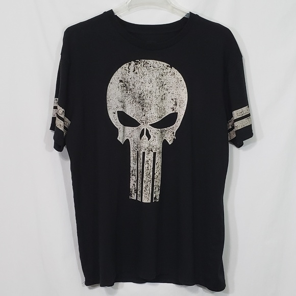 Marvel Other - Marvel Punisher Black White Stripes T-Shirt -SZ XL